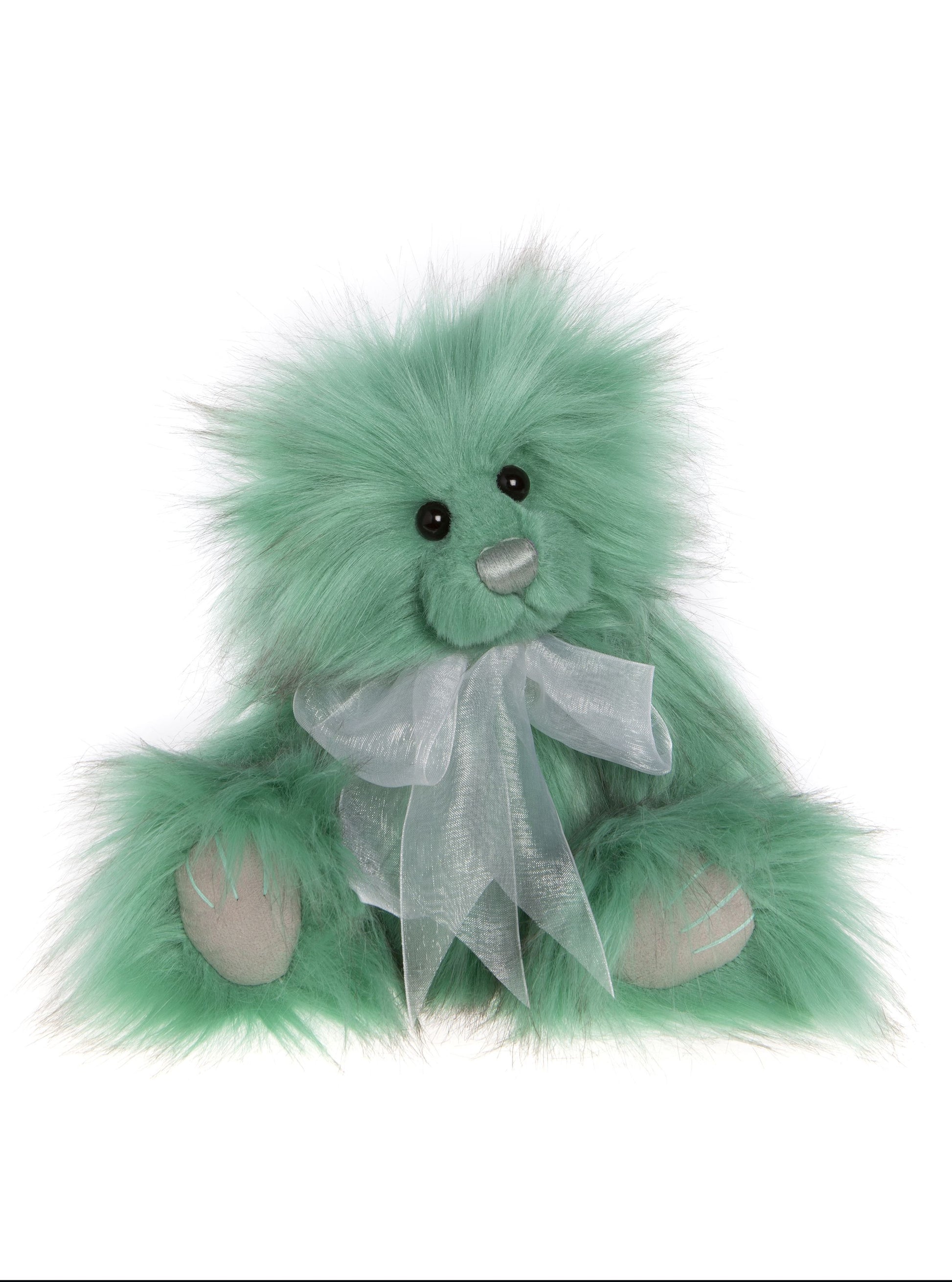 2023 Charlie Bear Matcha green bear silver bow, paw pads, nose