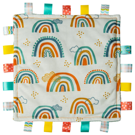 Rainbow pattern taggie blanket