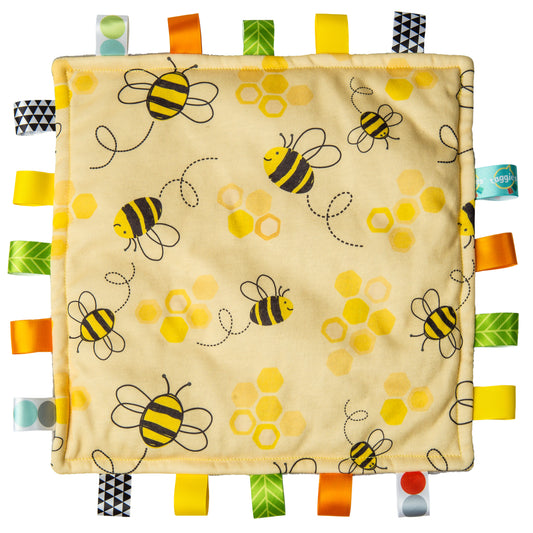 yellow bee taggie blanket
