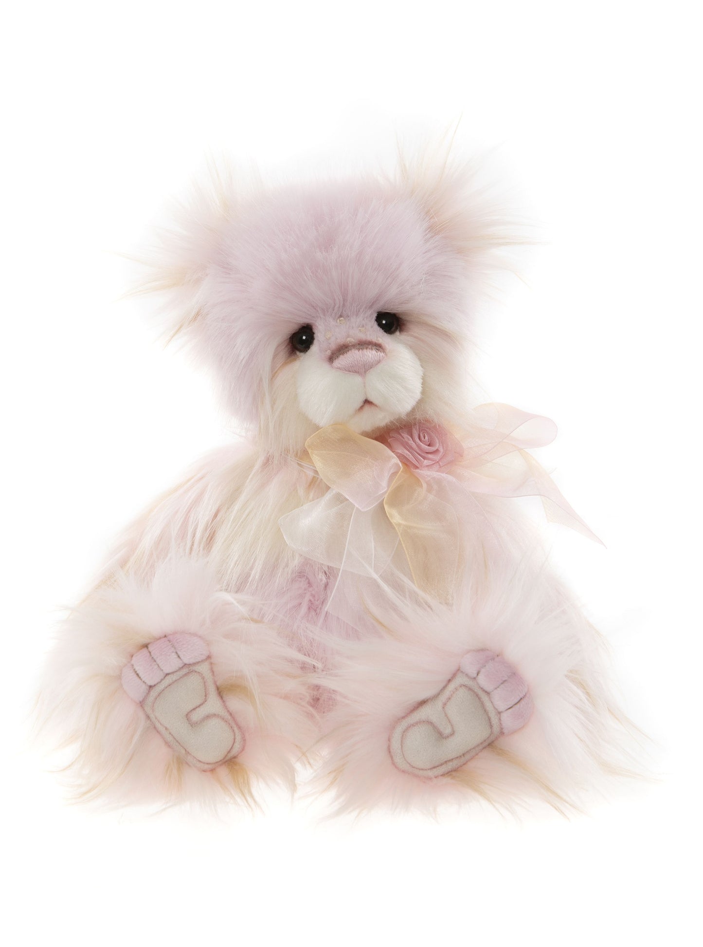 2022 Plush Charlie Bear Fairy Bread with a rose and ribbon