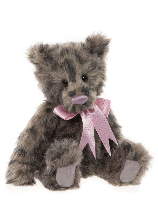 2022 Charlie Bear plush Teensy Weensy pink polka dot bow