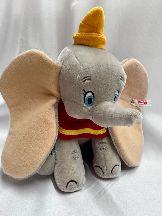 Steiff mohair Dumbo elephant big ears yellow hat 